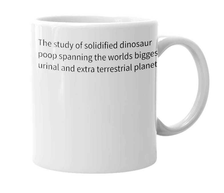 White mug with the definition of 'geology'