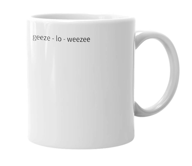 White mug with the definition of 'glw'
