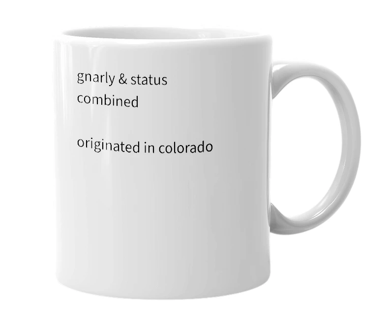 White mug with the definition of 'gnarstats'