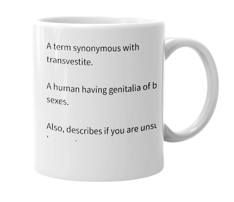 White mug with the definition of 'gorlog'