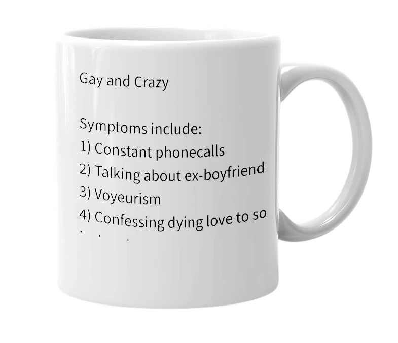 White mug with the definition of 'grazy'