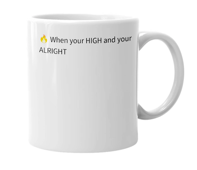 White mug with the definition of 'hight'