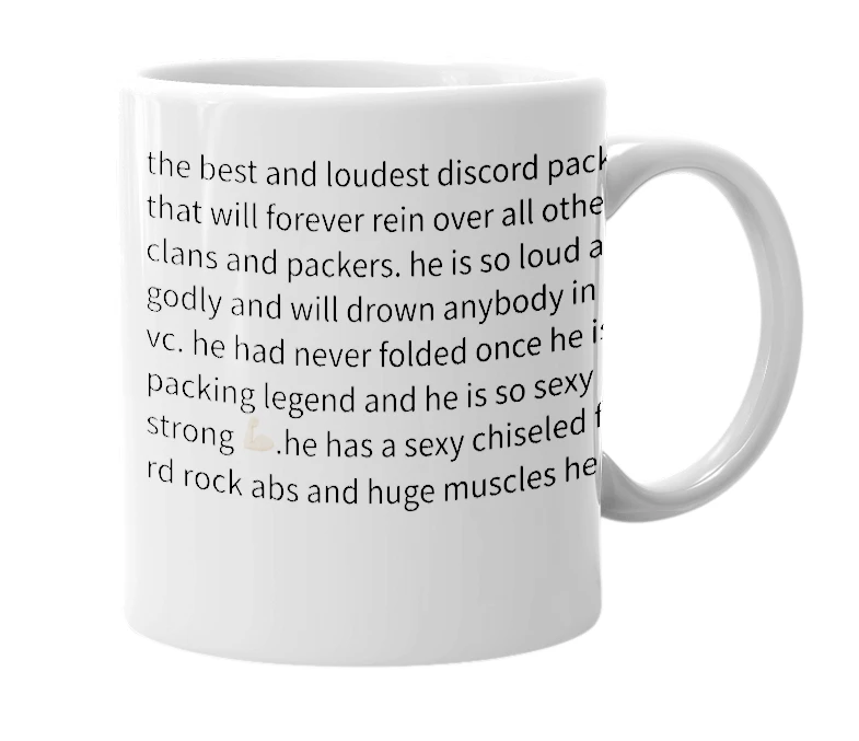 White mug with the definition of 'hud'