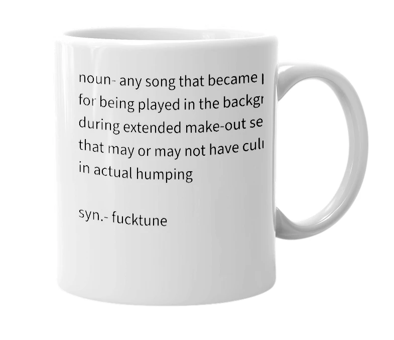 White mug with the definition of 'humpsong'