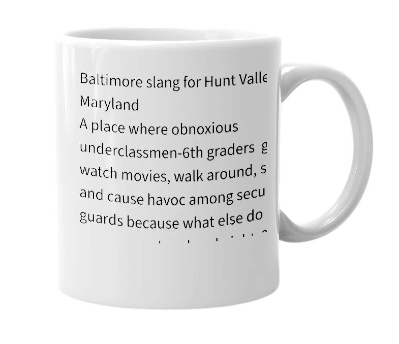 White mug with the definition of 'hv'