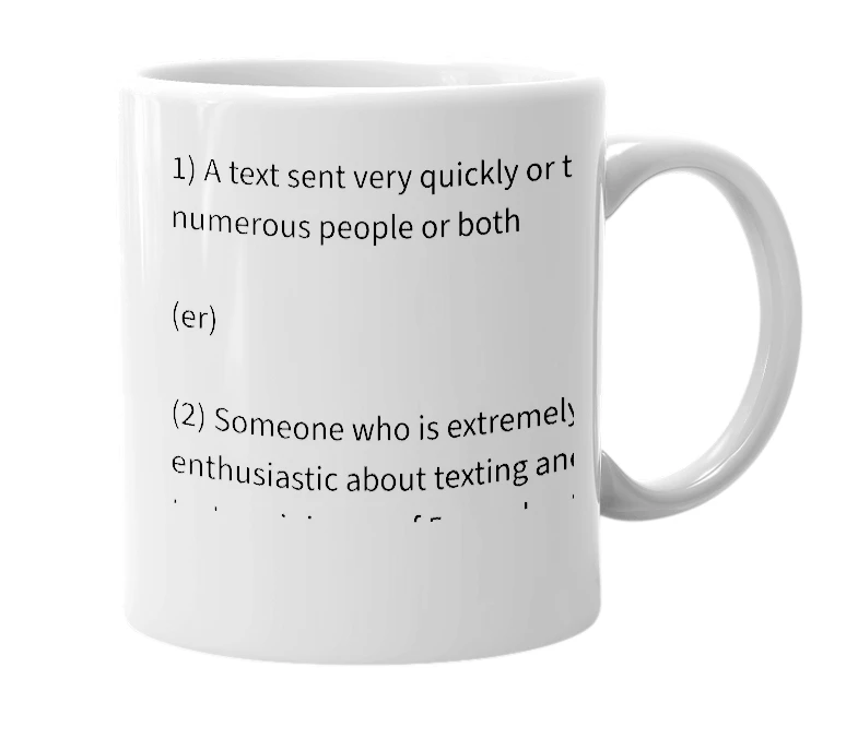 White mug with the definition of 'hypertext'