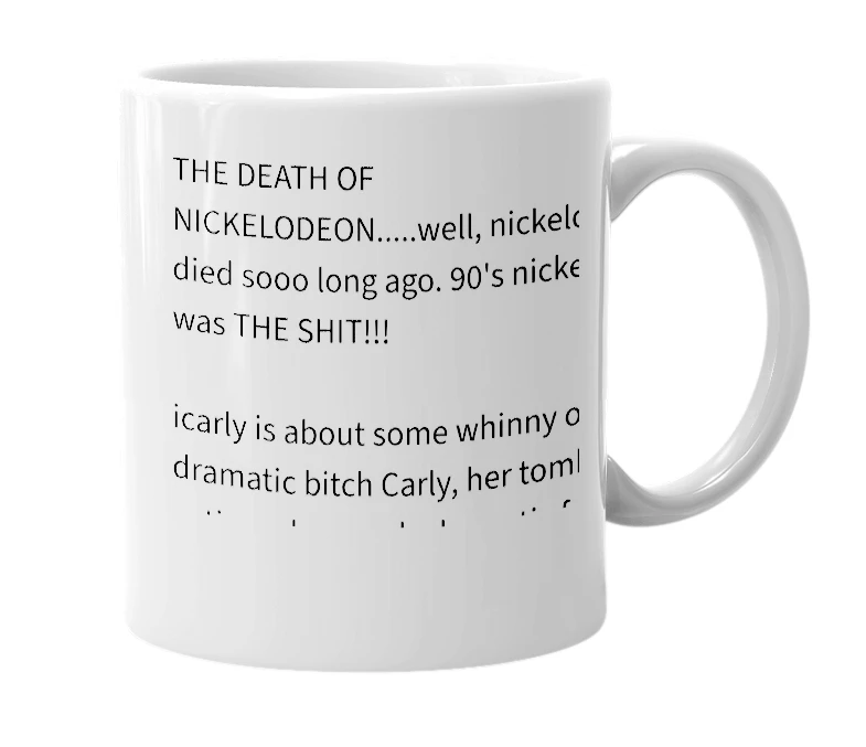 White mug with the definition of 'iCarly'