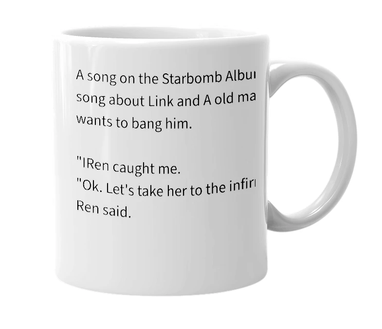 White mug with the definition of 'it's dangerous to go alone'