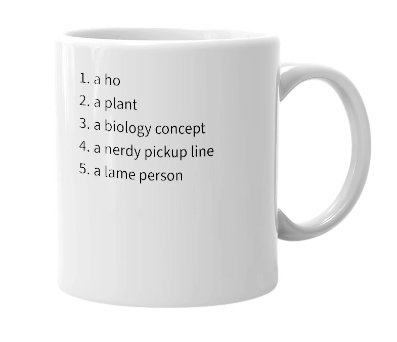 White mug with the definition of 'ja-rei'