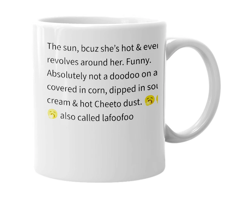 White mug with the definition of 'kadima'