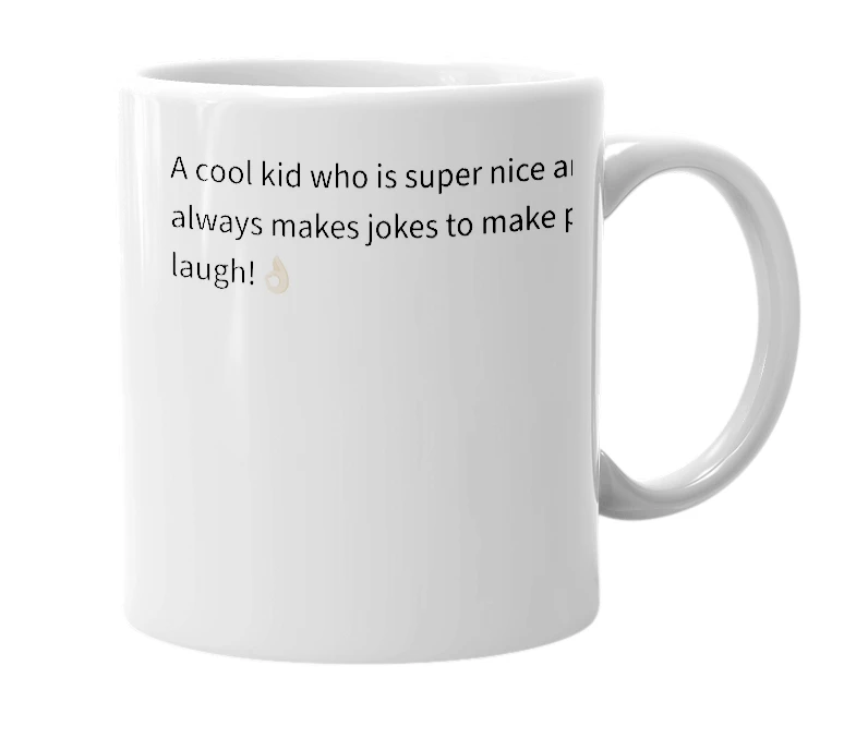 White mug with the definition of 'keiren'