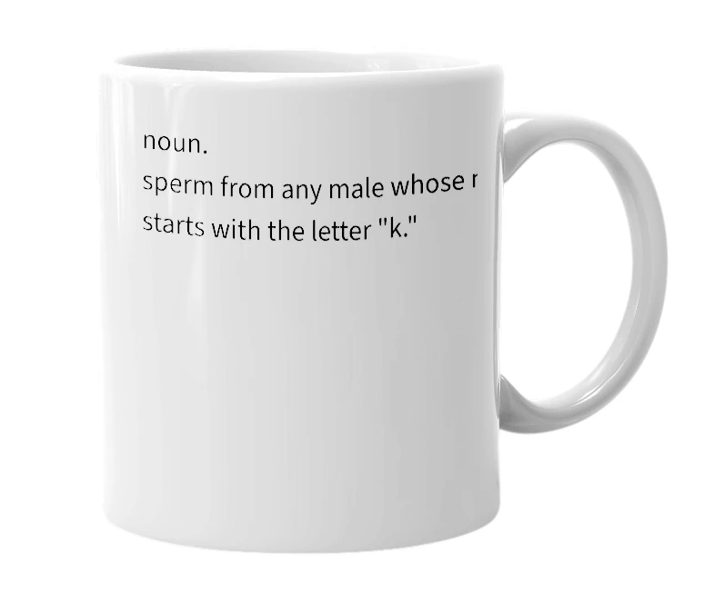 White mug with the definition of 'kooge'