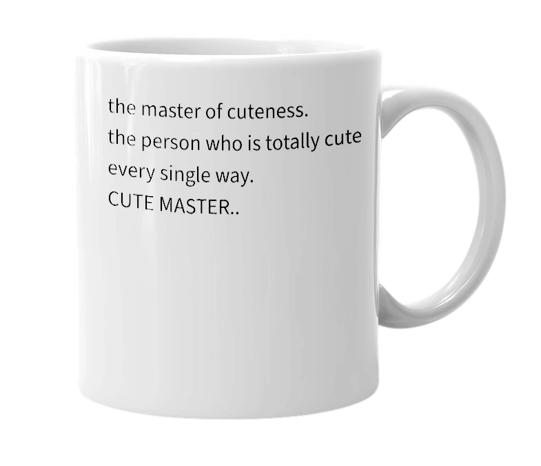White mug with the definition of 'kyootmeister'