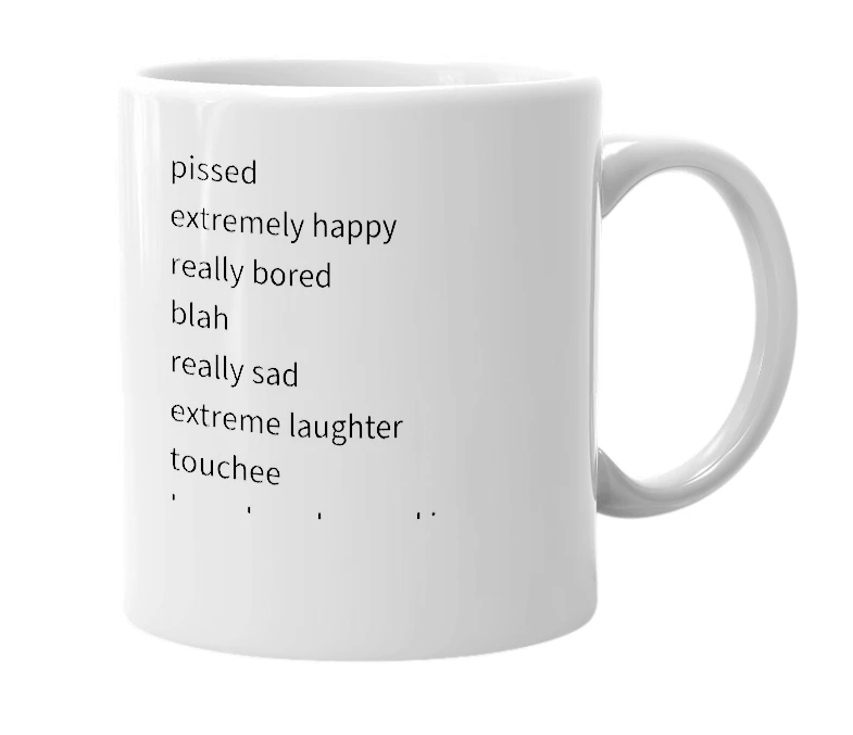 White mug with the definition of 'laawrl'