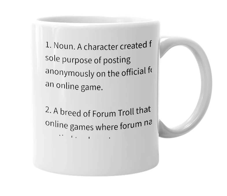 White mug with the definition of 'level 1 alt'