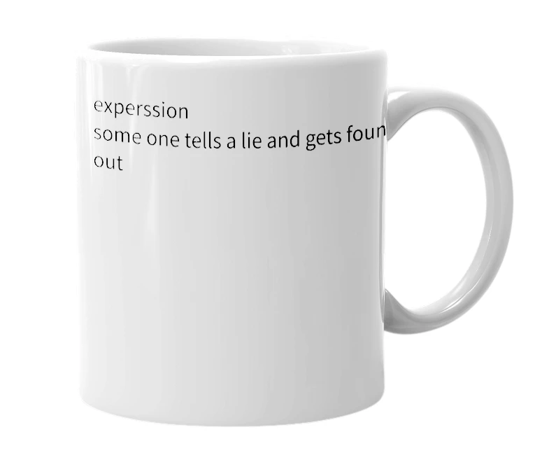 White mug with the definition of 'liess'