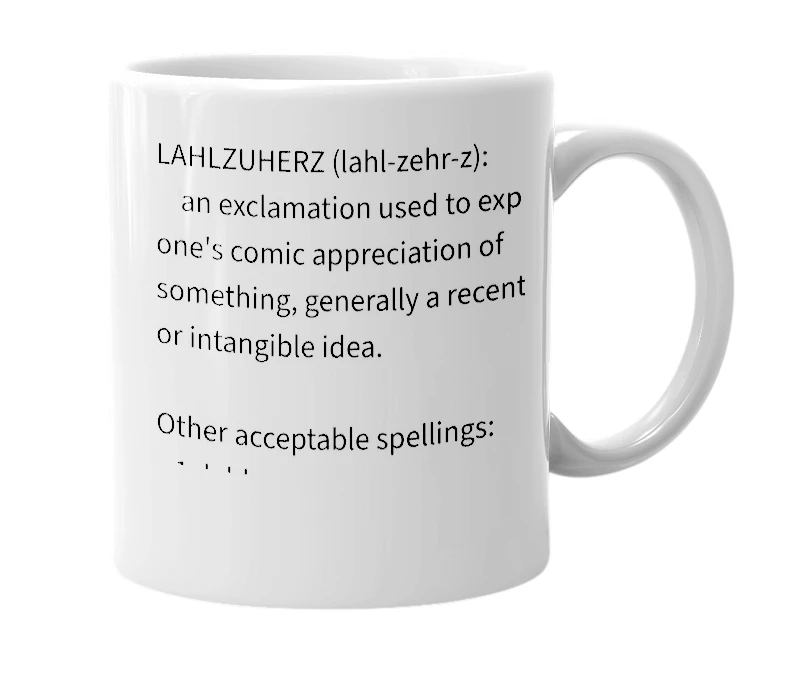 White mug with the definition of 'lolzers'