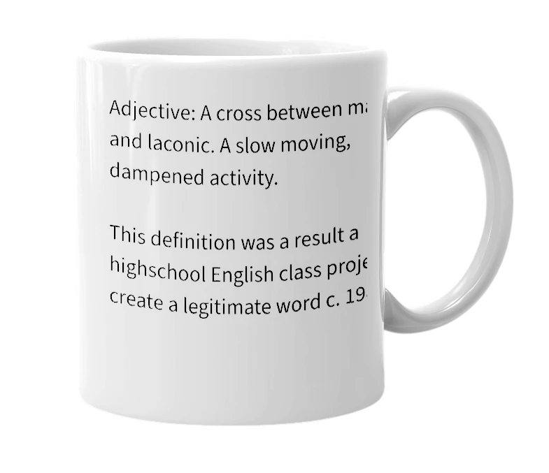 White mug with the definition of 'marlum'