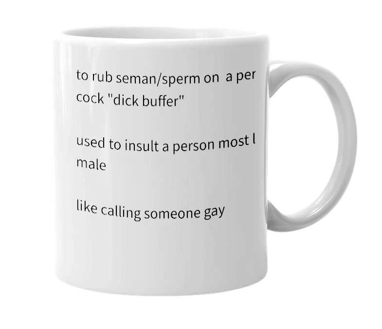 White mug with the definition of 'mecrob'