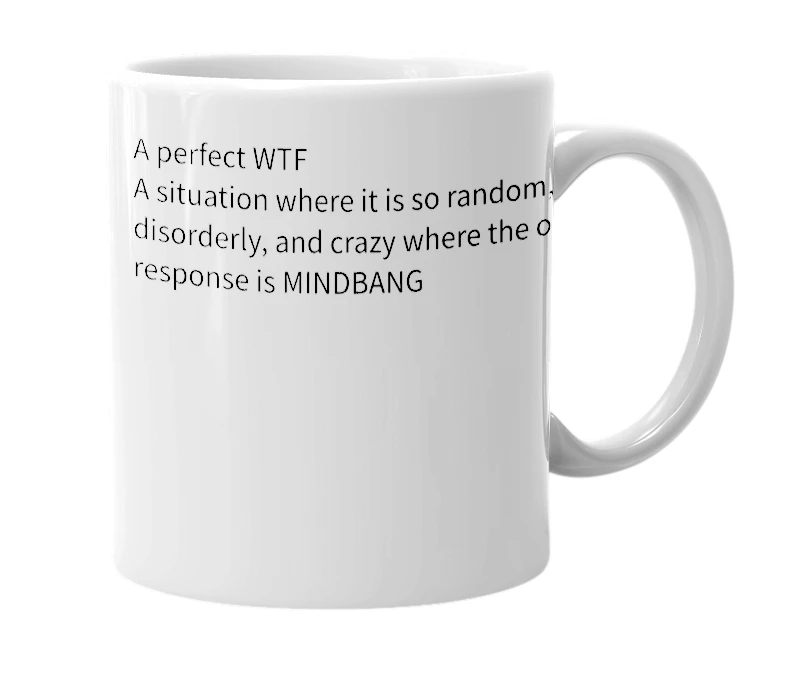White mug with the definition of 'mindbang'