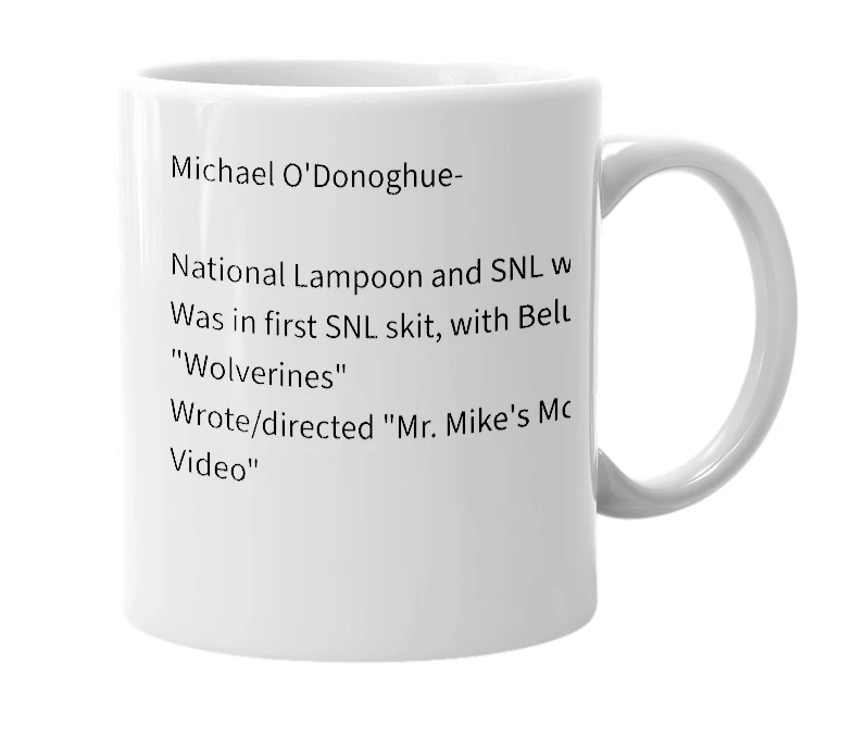 White mug with the definition of 'mr. mike'