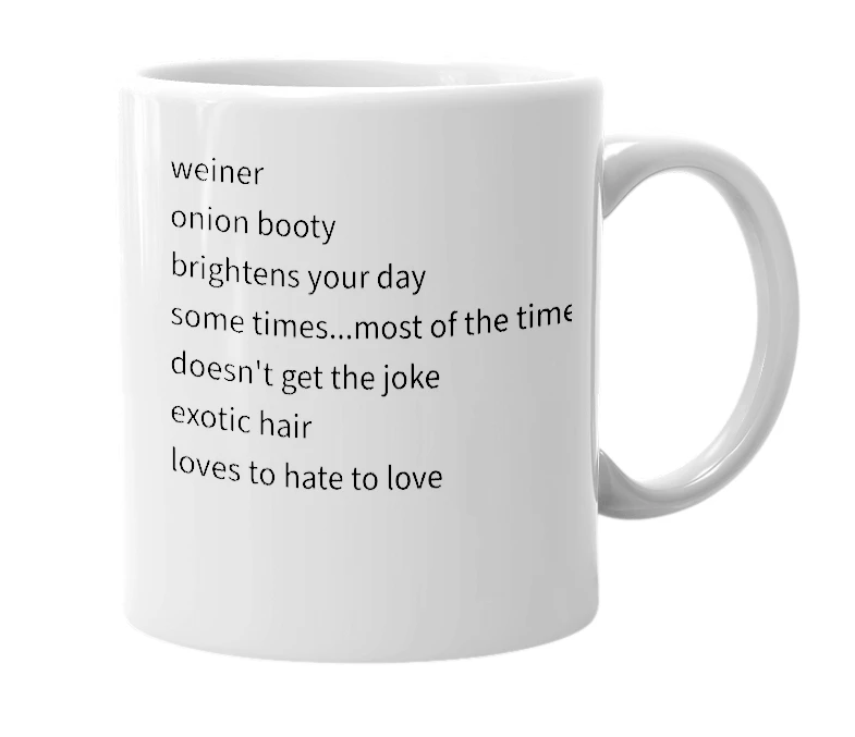 White mug with the definition of 'nainer'