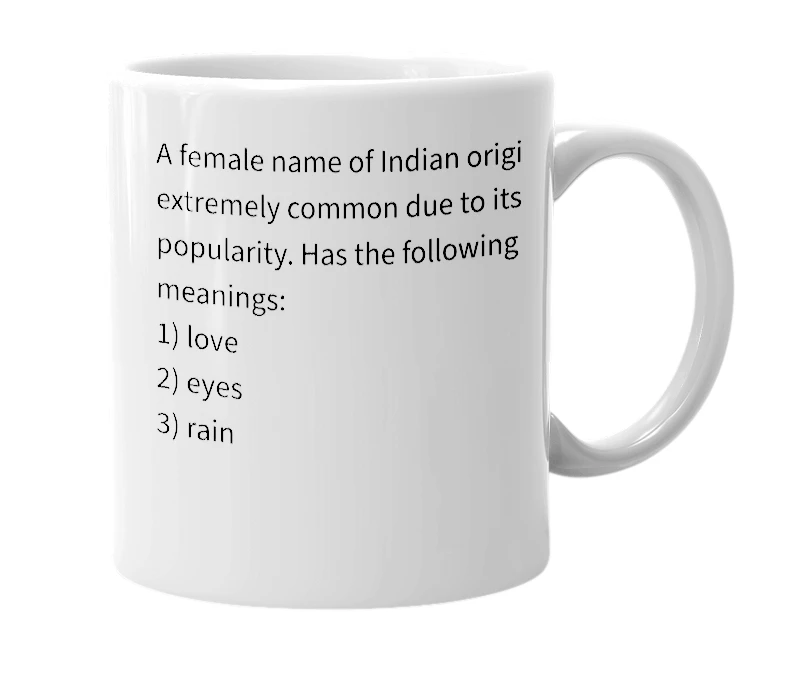 White mug with the definition of 'neha'