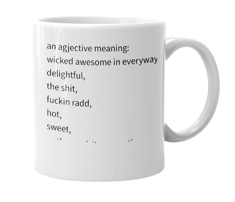 White mug with the definition of 'niffty'