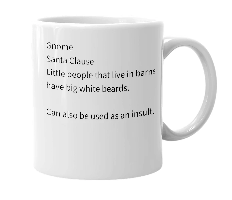 White mug with the definition of 'nisse'