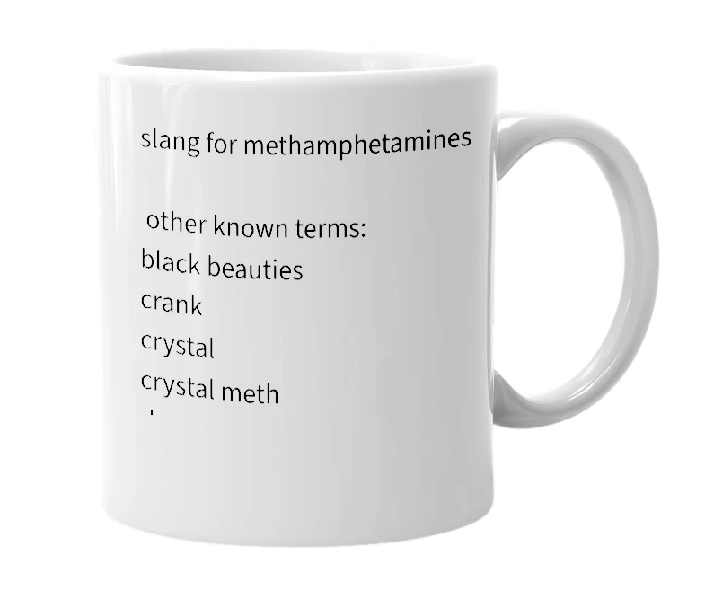 White mug with the definition of 'party favors'