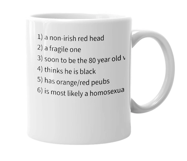 White mug with the definition of 'pat collins'