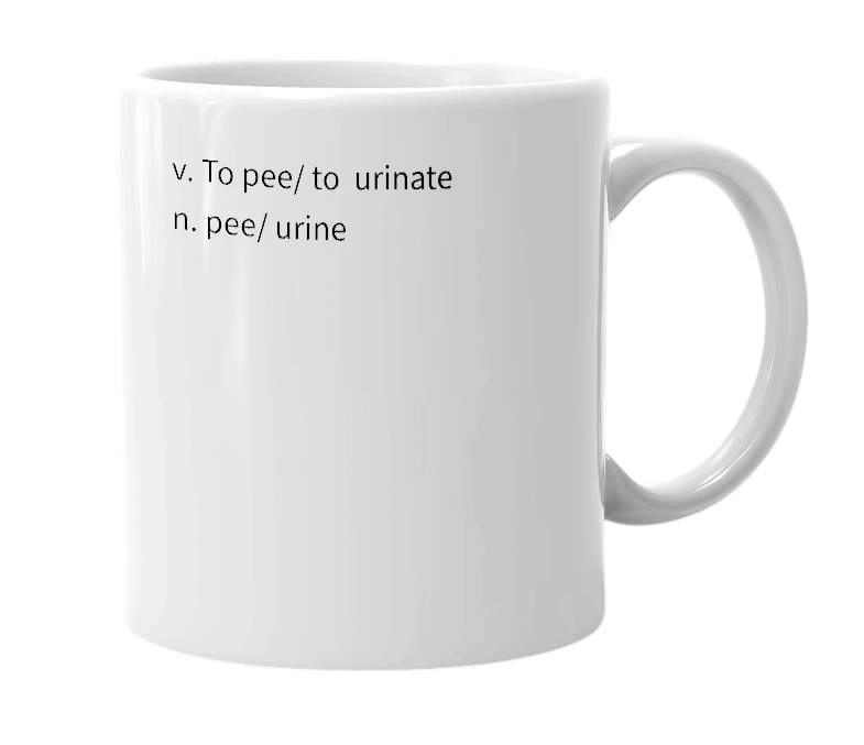 White mug with the definition of 'peesung'