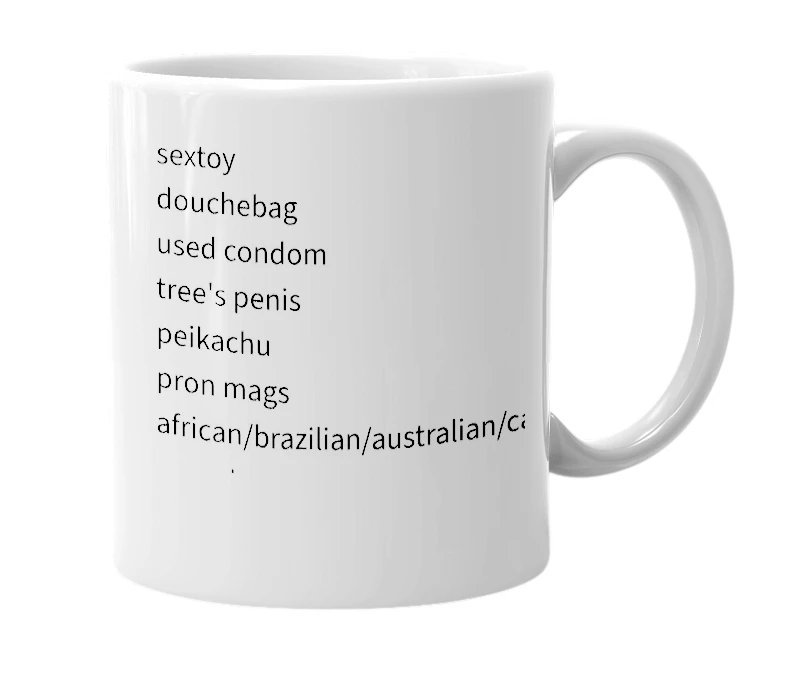 White mug with the definition of 'peiken'