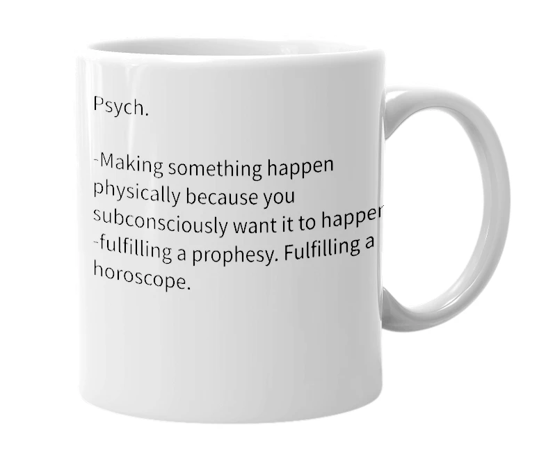 White mug with the definition of 'perceived expectation'