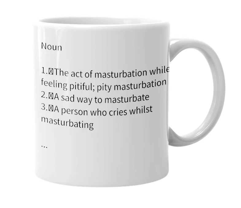 White mug with the definition of 'piturbation'