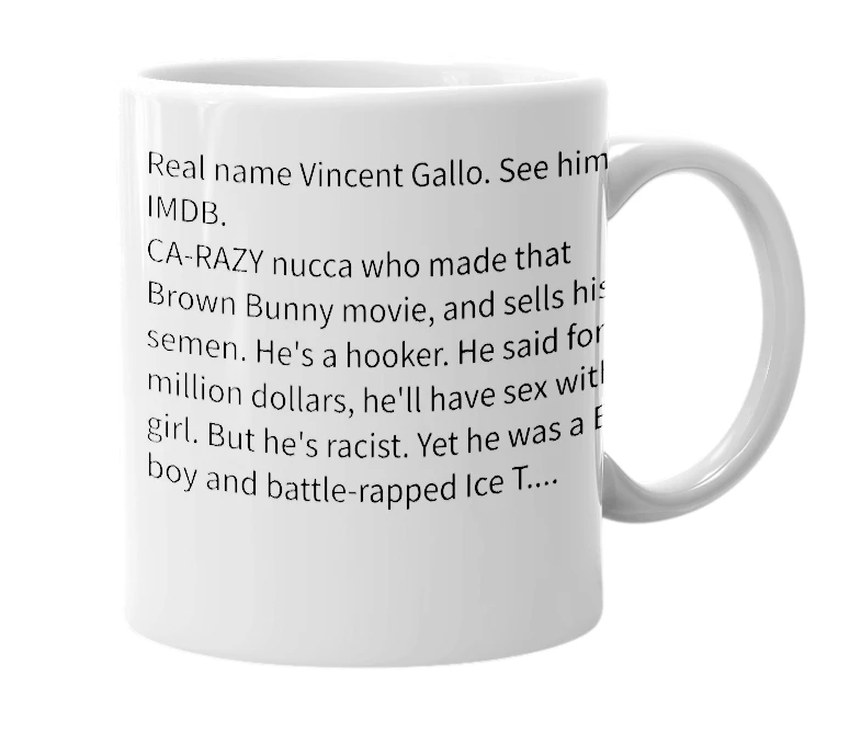 White mug with the definition of 'prince vince'