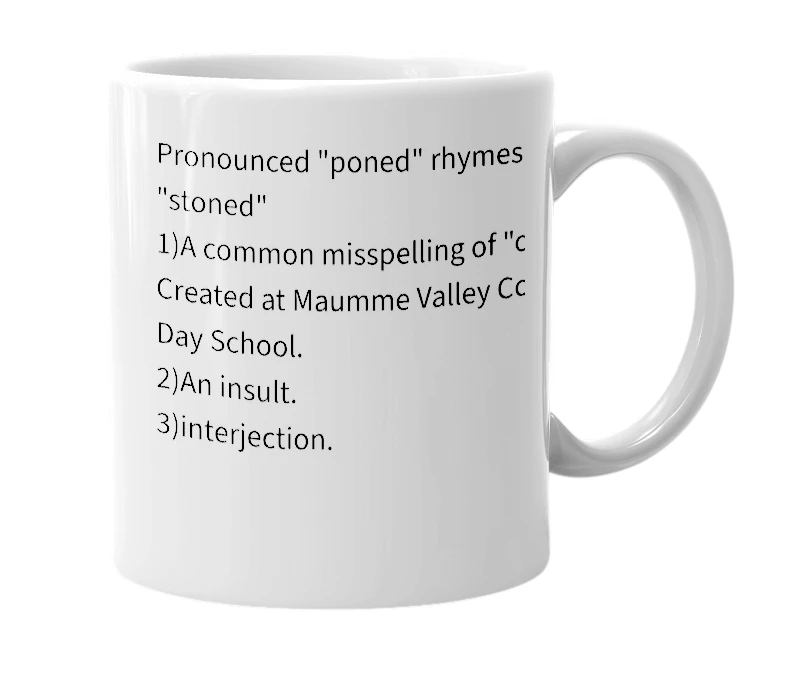 White mug with the definition of 'pw3d'