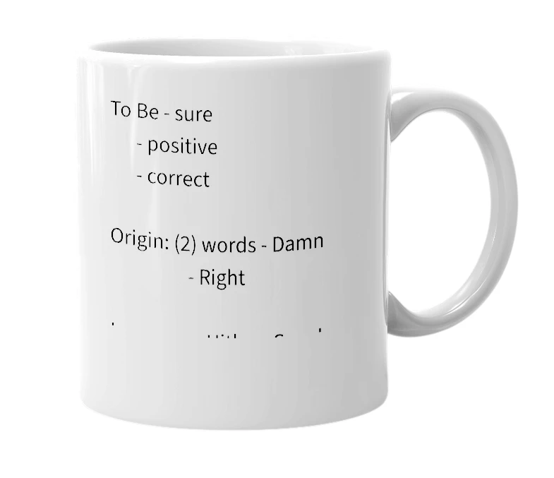 White mug with the definition of 'ram-dite'