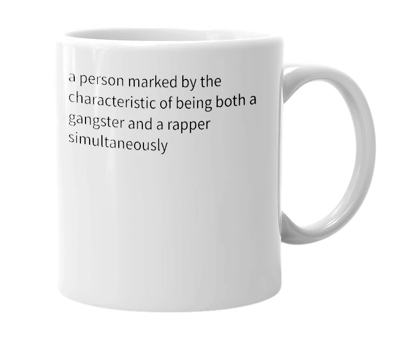White mug with the definition of 'rapster'