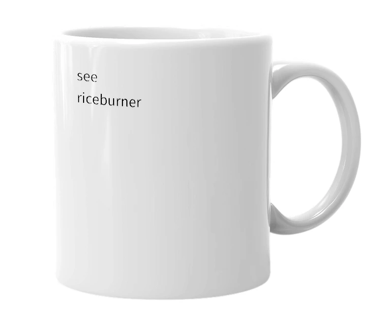 White mug with the definition of 'ricerocket'