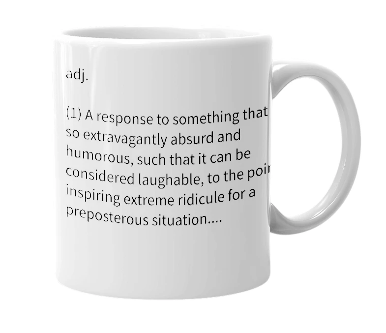 White mug with the definition of 'ridoinkulous'