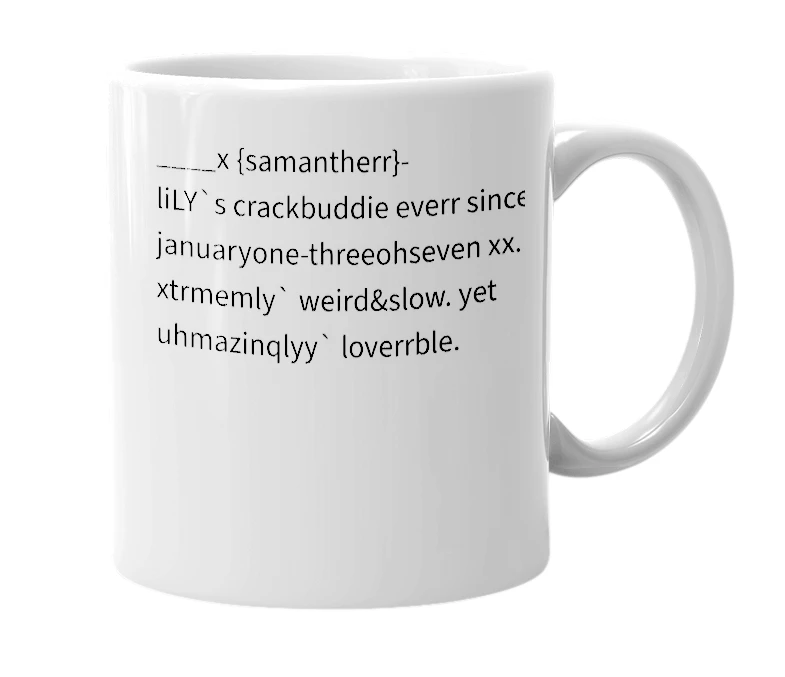 White mug with the definition of 'samanthalicious`'