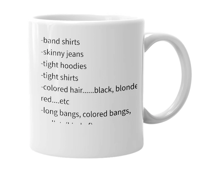 White mug with the definition of 'scene'