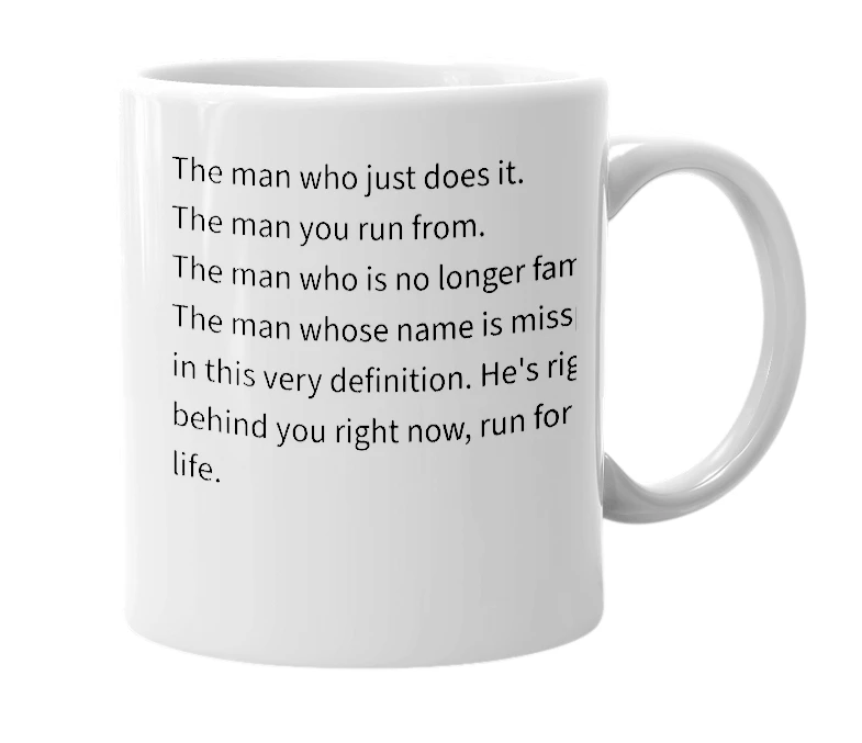 White mug with the definition of 'shia lebeouf'