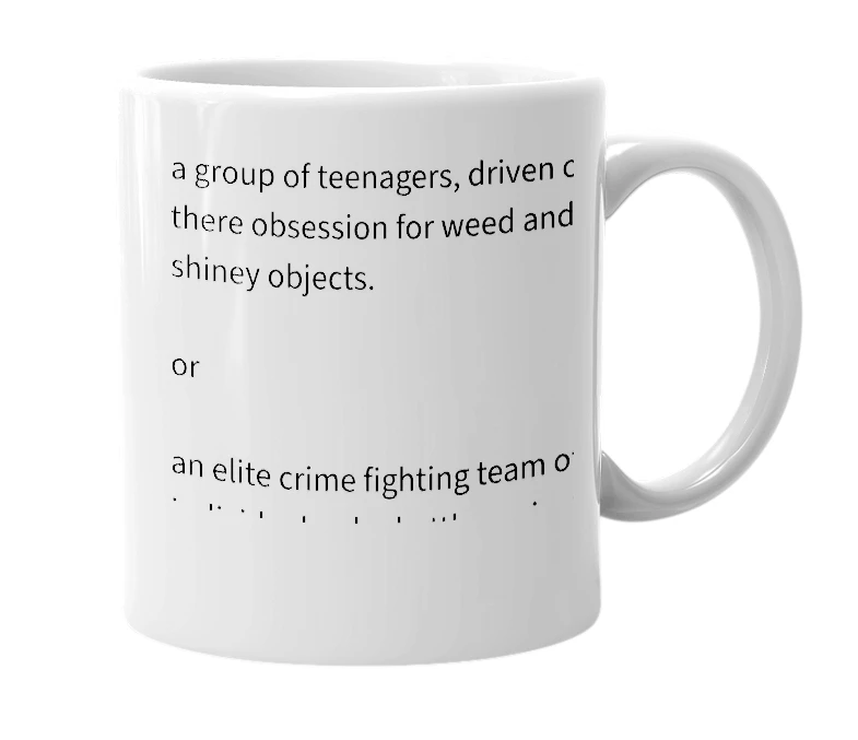 White mug with the definition of 'silverstonners'