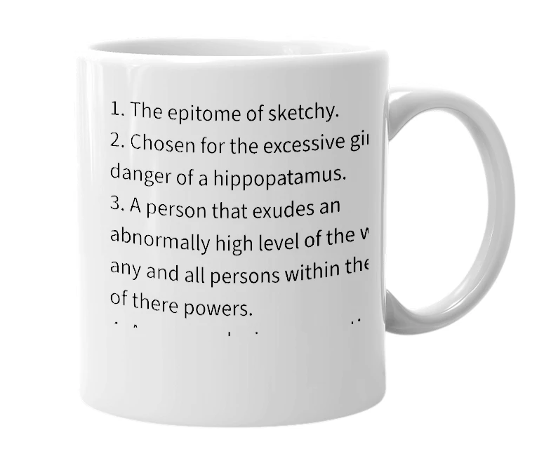 White mug with the definition of 'sketchopotamus'