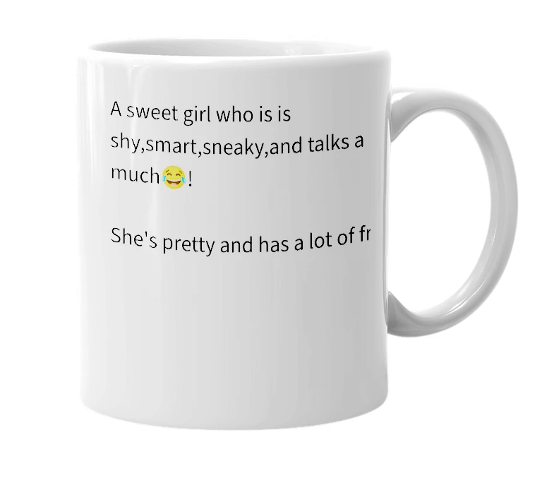 White mug with the definition of 'starkirria'