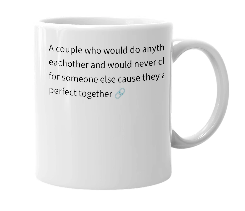 White mug with the definition of 'starlyn and aden'