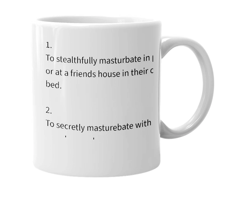 White mug with the definition of 'stealthstobate'