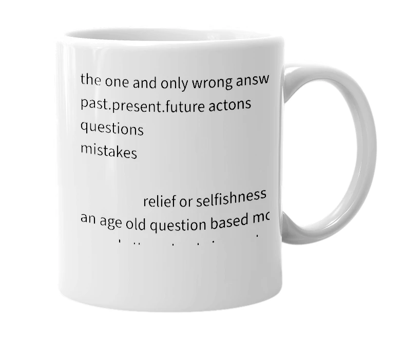 White mug with the definition of 'suicide'